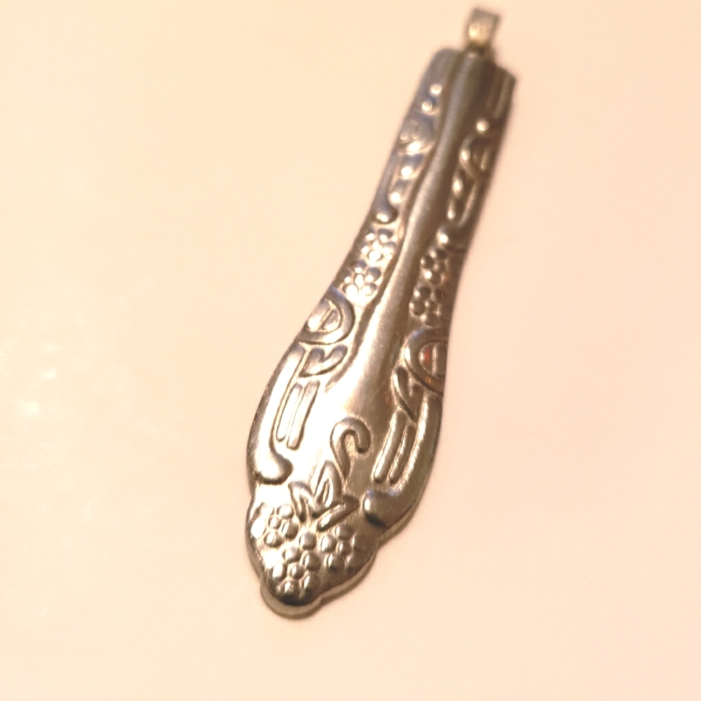 Handmade Silverware Stem Pendant, no chain included
